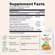 Sinpuyle Pure Turmeric Curcumin 95 Supplement-1 Bottle 1000mg 120 Capsules