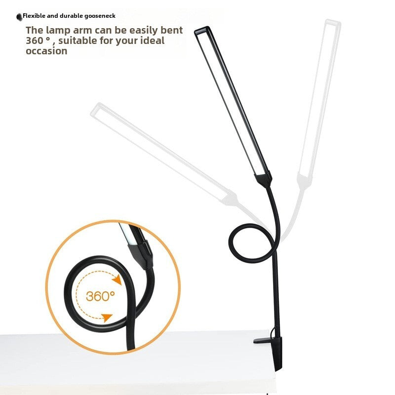 LED Table Lamp long arm gooseneck clip lamp office desk dormitory reading lamp