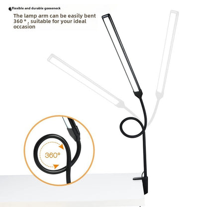 LED Table Lamp long arm gooseneck clip lamp office desk dormitory reading lamp