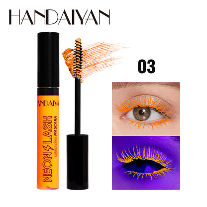 6-Color Fluorescent Mascara - Waterproof, Smudge-Proof, Halloween Eye Makeup