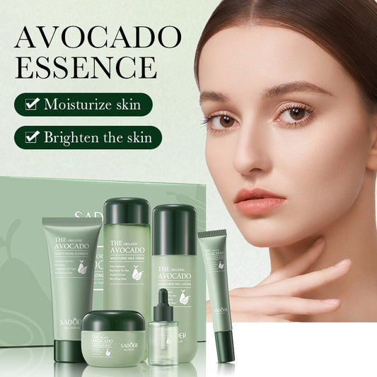 Organic Avocado & Hyaluronic Acid Skincare Gift Set 6pcs Facial Care Cleanser