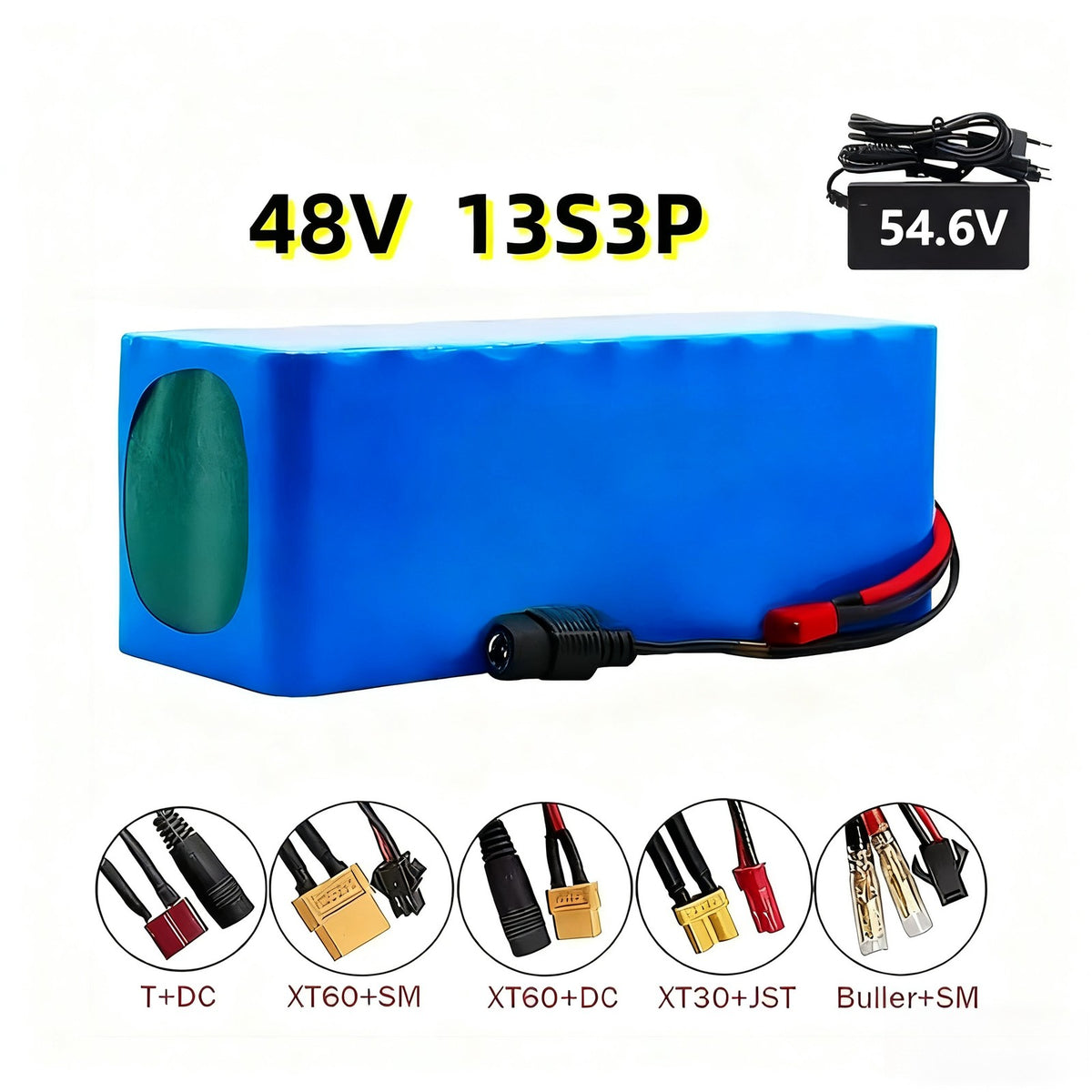 48V 60Ah 13S3P Li-ion Battery with BMS for Electric Bicycle E-Scoote