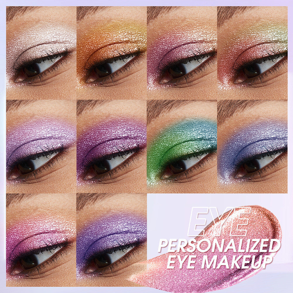 10-Color Diamond Liquid Eye Shadow Set - High Shine, Waterproof, Longwear