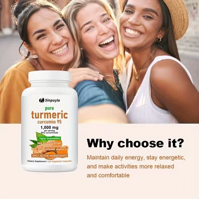 Sinpuyle Pure Turmeric Curcumin 95 Supplement-1 Bottle 1000mg 120 Capsules