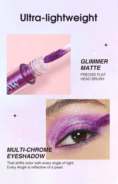 10-Color Diamond Liquid Eye Shadow Set - High Shine, Waterproof, Longwear