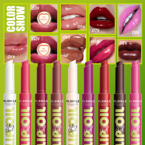 (*3 PCS/SET*) Makeup Press Lipstick Solid Lip Gloss Moisturizing Mirror Lip Oil