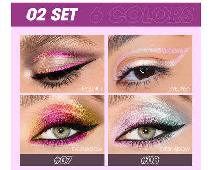 6-Color Glitter Eyeliner Gift Set - Quick-Dry, Waterproof Party Makeup for Women