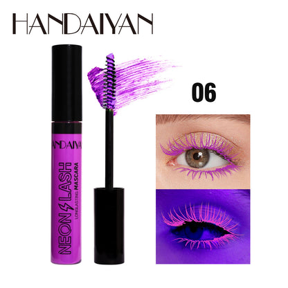 6-Color Fluorescent Mascara - Waterproof, Smudge-Proof, Halloween Eye Makeup