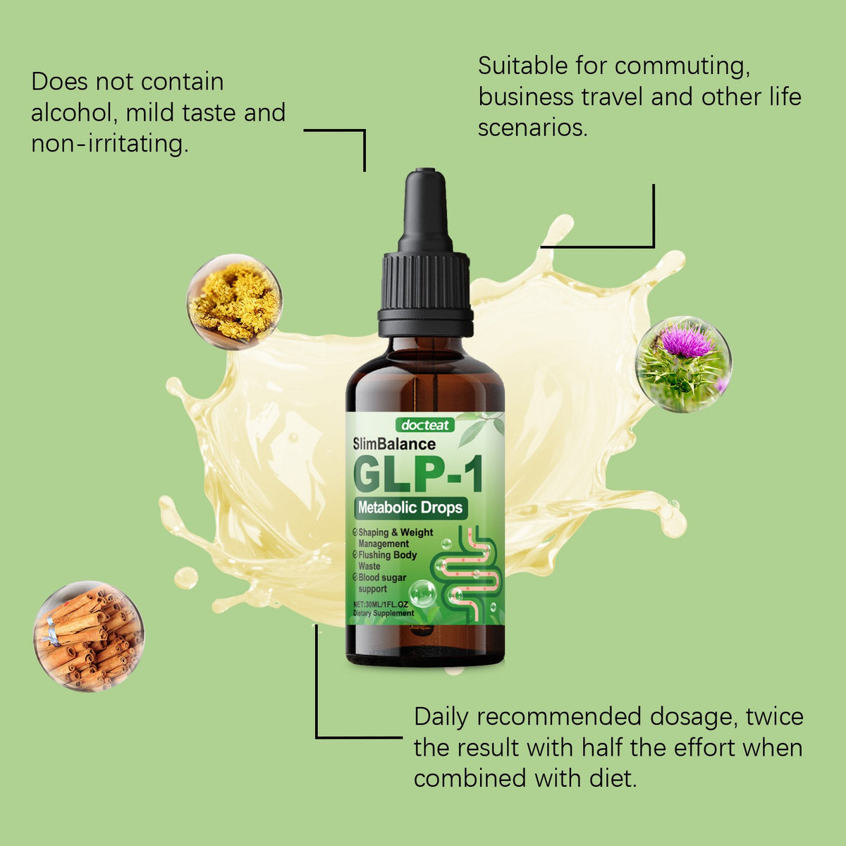 Docteat Metabolic Support Drops - Sugar Balance & Gut Wellness Aid
