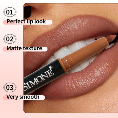 Matte Lip Liner & Lipstick 2-in-1 💋 Waterproof & Smudge Proof 🌸 Velvet Finish