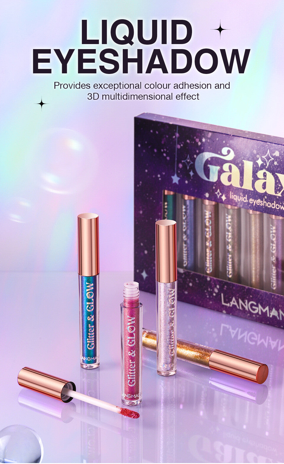 10-Color Diamond Liquid Eye Shadow Set - High Shine, Waterproof, Longwear