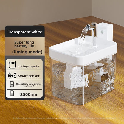 PetFlow Rechargeable Wireless Smart Cat Water Fountain, No Wet Chin
