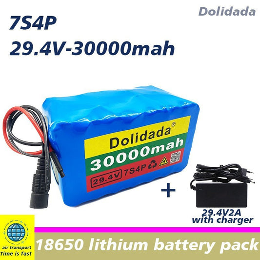 24V 30Ah 7S4P Rechargeable Li-ion Battery BMS for E-Bike/Scooter/Balance Bike