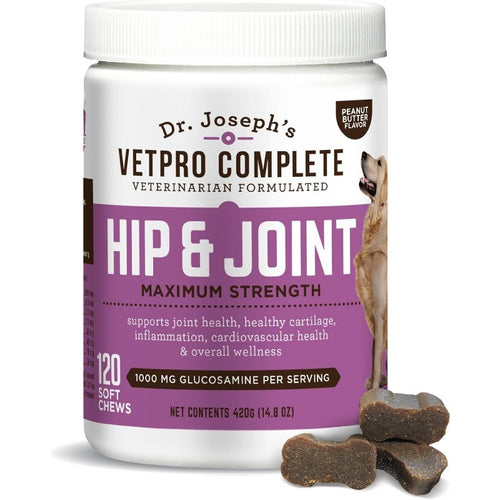 Dog Hip & Joint Chews with Glucosamine, Chondroitin & Turmeric, Peanut Butter