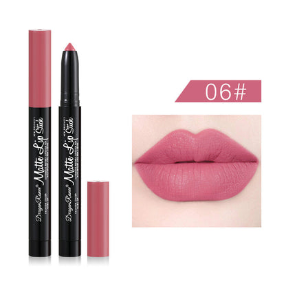 12 Colors 1.8g Auto Lip Liner & Matte Lipstick - Velvet Red & Rosewood