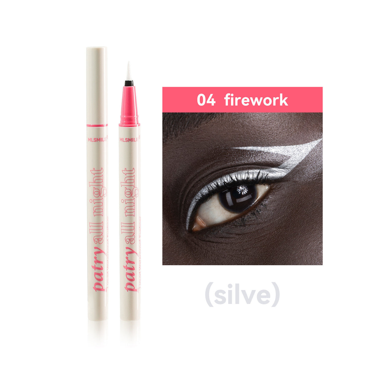 Waterproof Eyeliner Pen Black White Silver Quick-Dry Face Makeup for Women