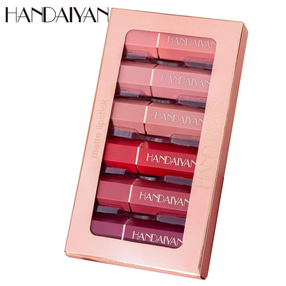 6 Colors Matte Lipstick Color Makeup Waterproof Moisturizing Long Lasting