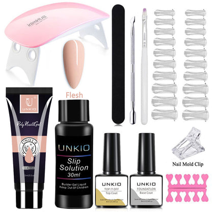 Poly Nail Gel Set to Extension Acrylic Crystal Fingertips with ToolsKit Manicure