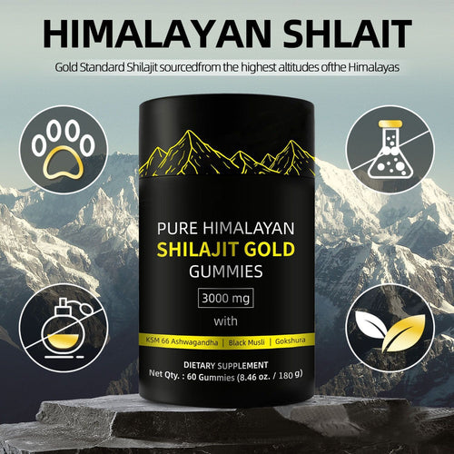 Shilajit Gummies: Pure Himalayan Shilajit with Ashwagandha & 85+ Trace Minerals