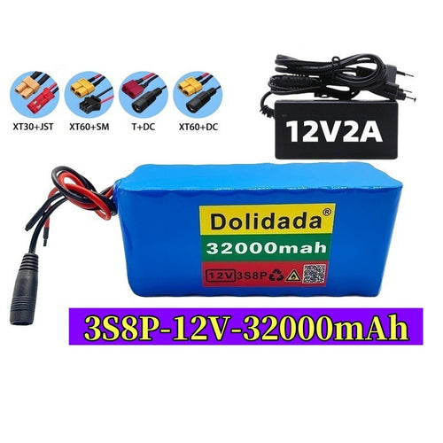 12V 32Ah 3S8P Li-ion Battery Pack with BMS for Power Supply Wireless Device