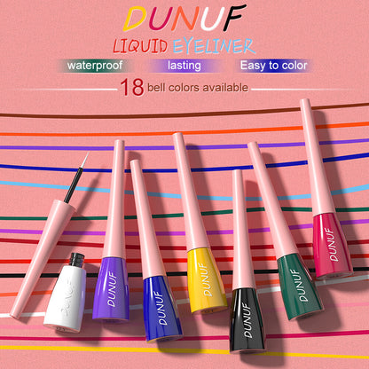 8Color Waterproof Liquid Eyeliner Vibrant Longwear Smudge-Proof Makeup for Women
