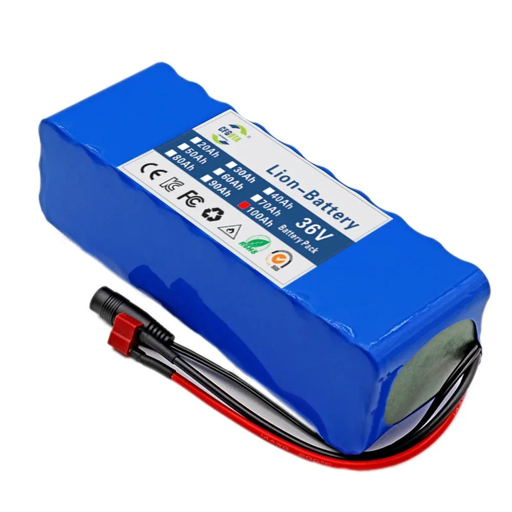 36V 100Ah Li-ion Battery Pack with BMS for 250W-500W Electric Scooter E-Bike