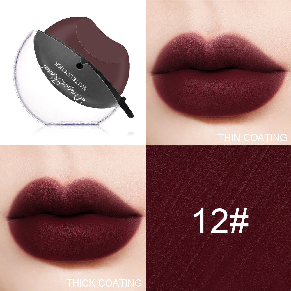 Lip-Shaped Matte Velvet Lipstick - Long Lasting Red (Easy Apply) Waterproof
