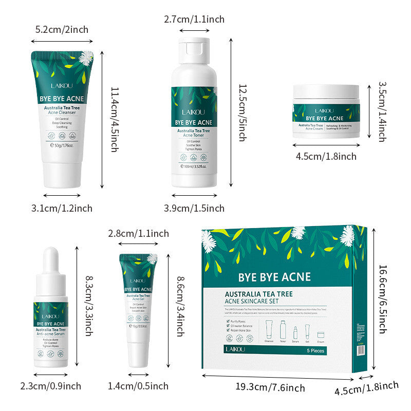 Skin Care Sets 5pcs Gift Box Cleanser Toner Serum Gel Cream facial cleanser
