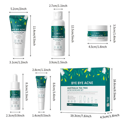 Skin Care Sets 5pcs Gift Box Cleanser Toner Serum Gel Cream facial cleanser
