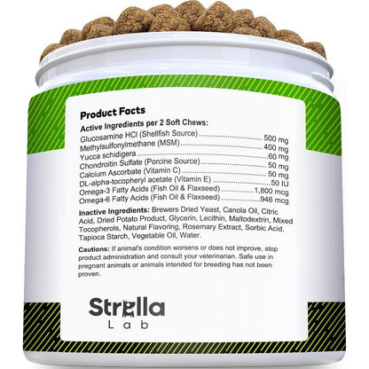 Glucosamine Treats for Dogs with Omega 3 & Chondroitin for Joint Care