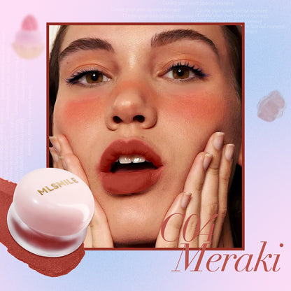 Matte Velvet Lip Gloss 6 Colors 2in1 Jelly lip mud powder blusher cream Lipstick