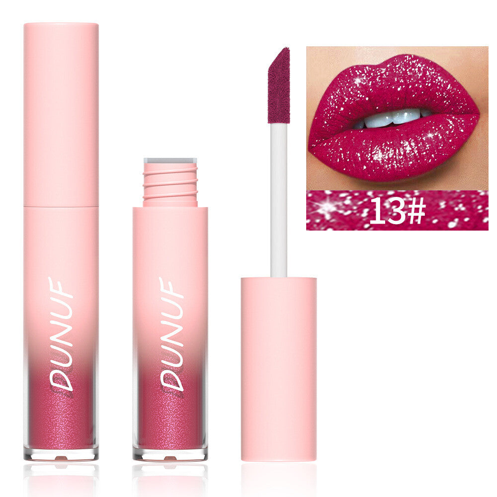 18-Color Diamond Lip Gloss - Glitter Shine, Waterproof, Long Lasting Vagen