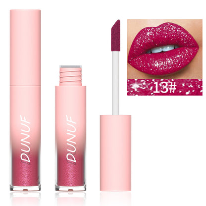 18-Color Diamond Lip Gloss - Glitter Shine, Waterproof, Long Lasting Vagen