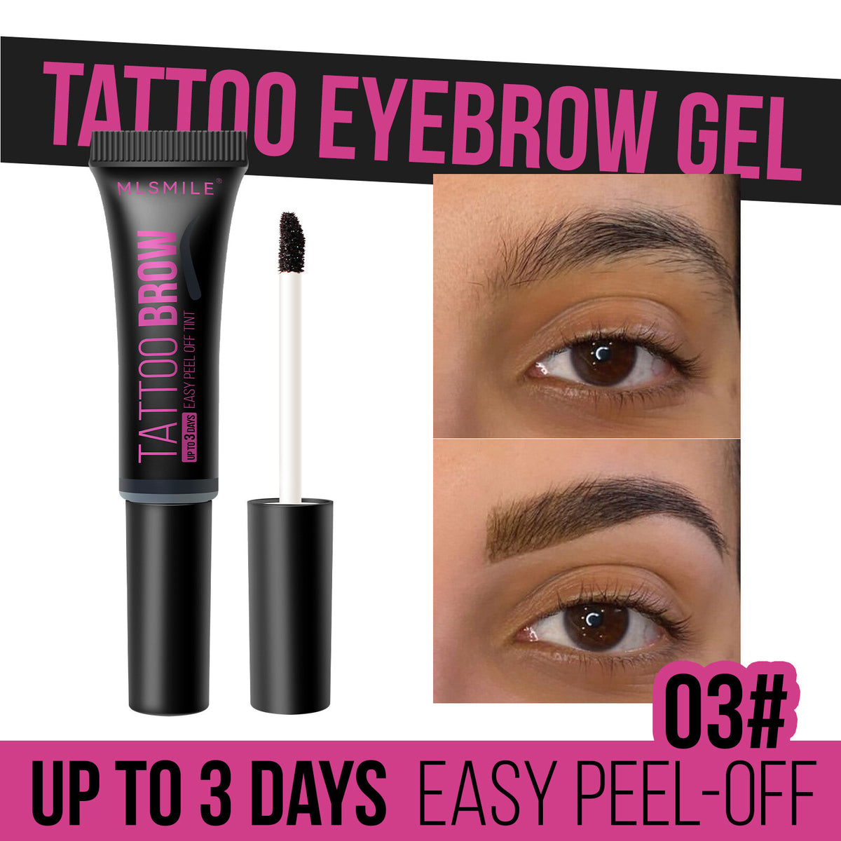 Peel-Off Eyebrow Liner Waterproof Smudge-Proof Easy Color Application