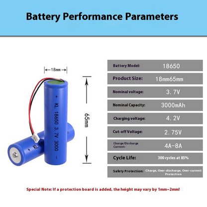 3.7V 1.5Ah Li-ion Battery Cell for Remote Control Flashlight Solar Light