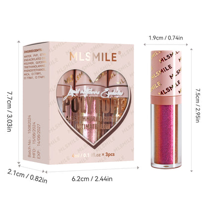 3pcs/set Chameleon Liquid Eyeshadow Metallic Shimmer Color Shift Iridescent Glow