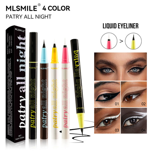 Waterproof Eyeliner Pen Black White Silver Quick-Dry Face Makeup for Women