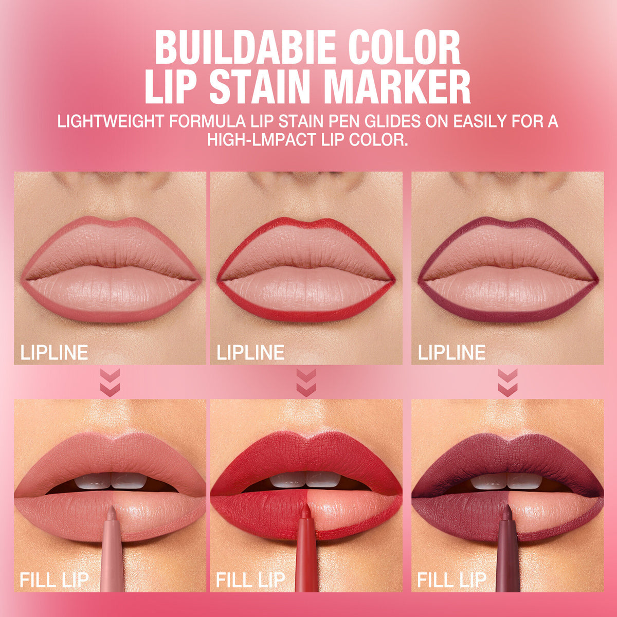 12 Colors Matte Lip Liner Pencil Set for Women Waterproof Long Lasting Lip Pen