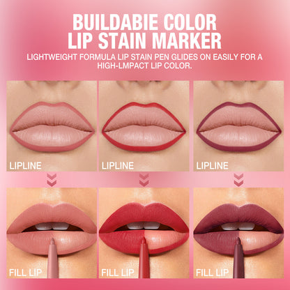 12 Colors Matte Lip Liner Pencil Set for Women Waterproof Long Lasting Lip Pen