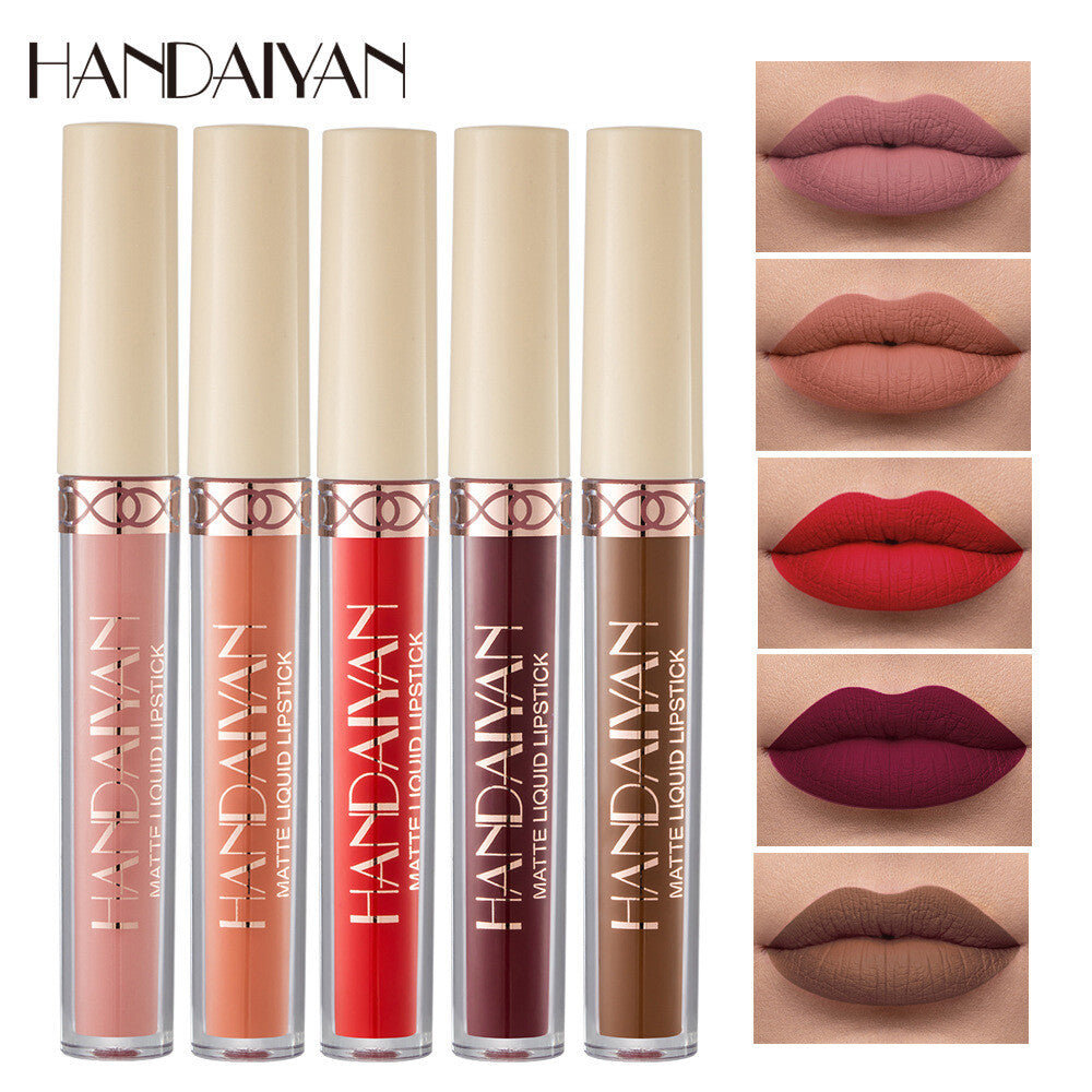 HANDAIYAN Velvet Lip Gloss for Women Matte Liquid Lipstick 12Colors Long-Lasting