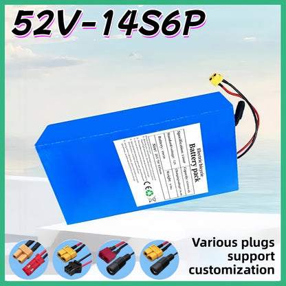 52V 65Ah Li-ion Battery Pack 14S6P High Capacity w/BMS, for E-Bike E-Scooter