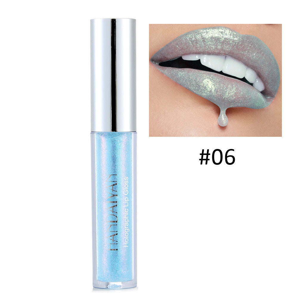 6 Colors Laser Holographic Lip Gloss Liquid Lipstick Glitter Waterproof Metallic