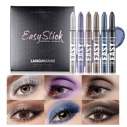 Eyeshadow Pencil 6pcs/Set - Matte & Shimmer, Quick Blend Waterproof Long Lasting