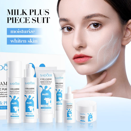 Ceramide & Milk Brightening Skincare Set 6pc Korean Skin Care Makeup for Women