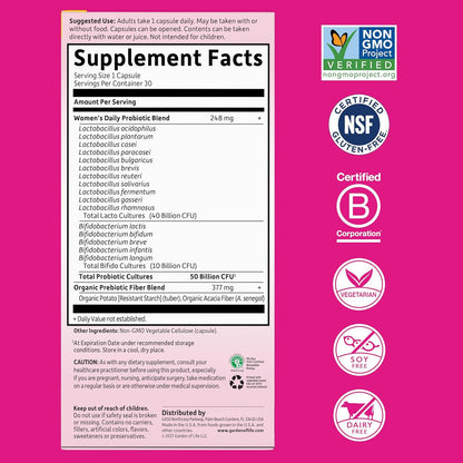 Womens Probiotic 30 Capsules for Vaginal Health and Urinary Support 10 Strains