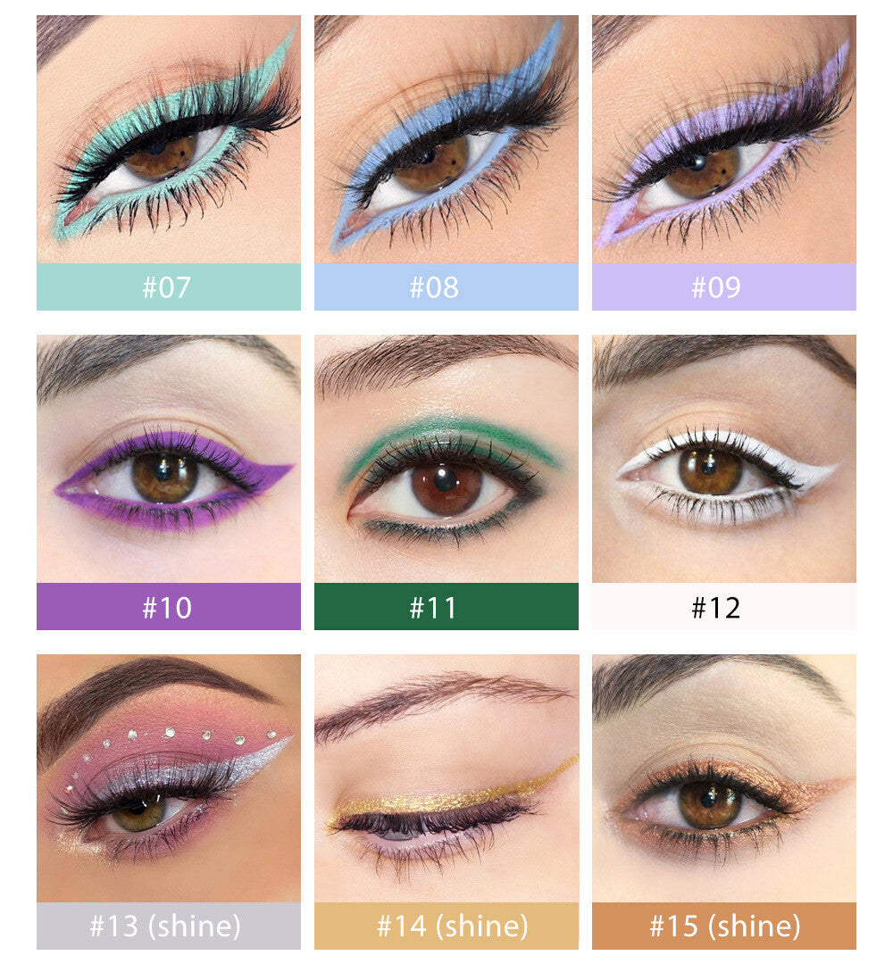 20-Color Eyeliner & Brow Pencil - Quick-Dry, Waterproof, Twist-Up Waterproof