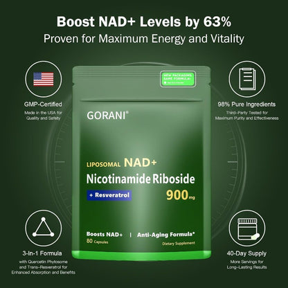 Nicotinamide Riboside with Resveratrol and Quercetin Cellular Health Support