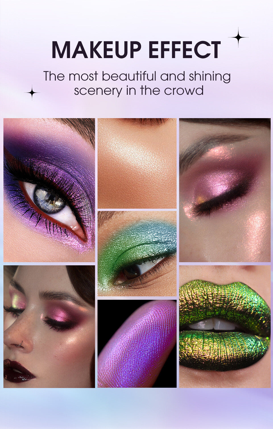 10-Color Diamond Liquid Eye Shadow Set - High Shine, Waterproof, Longwear