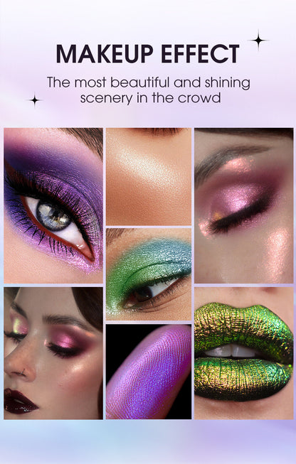 10-Color Diamond Liquid Eye Shadow Set - High Shine, Waterproof, Longwear