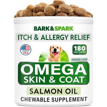 Omega 3 for Dogs with Salmon Oil for Healthy Skin & Coat and Joint Support